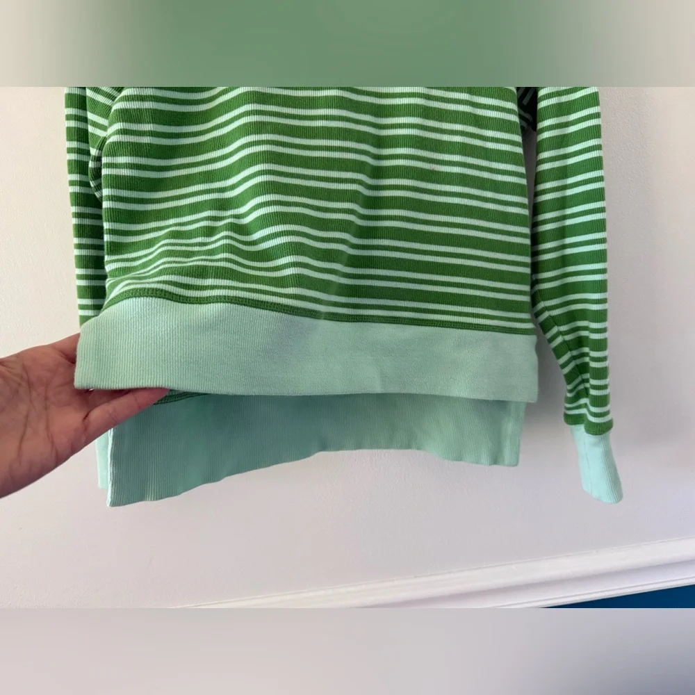 Anthropologie Maeve Green Striped Top - Picture 3 of 6
